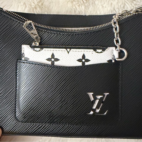 Louis Vuitton Black Marelle Shoulder Bag with Silver Hardware - Picture 6 of 8